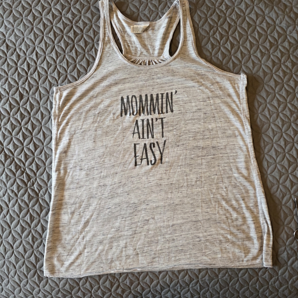 Bella Canvas Women's Lightweight Heather Gray Racerback Slogan Tank Top, L